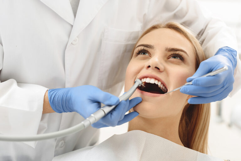 woman teeth cleaning